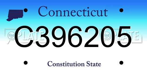 C396205 Connecticut License Plate