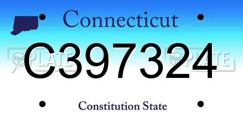 C397324 Connecticut License Plate