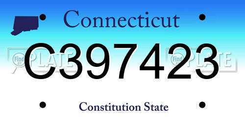 C397423 Connecticut License Plate