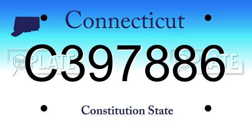 C397886 Connecticut License Plate