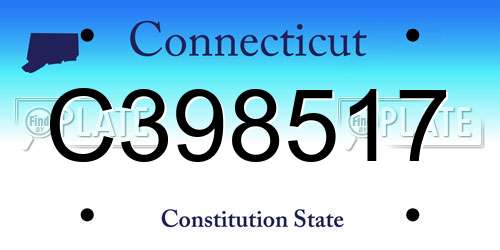 C398517 Connecticut License Plate