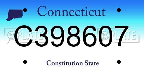 C398607 Connecticut License Plate