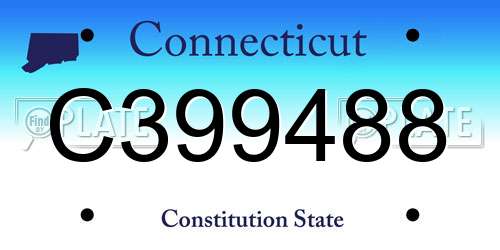 C399488 Connecticut License Plate