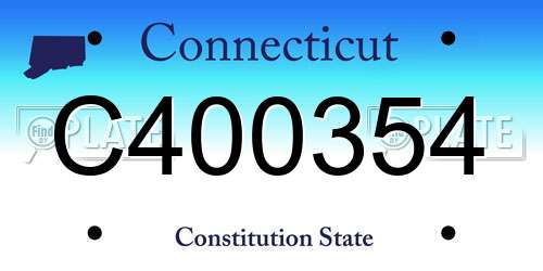 C400354 Connecticut License Plate