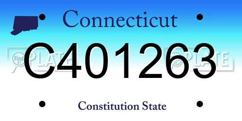 C401263 Connecticut License Plate