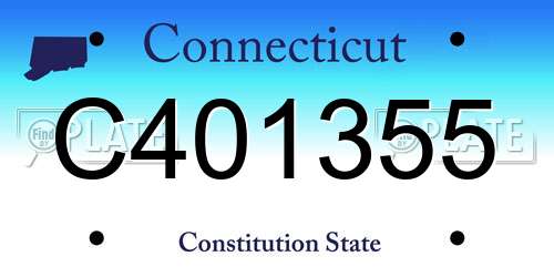 C401355 Connecticut License Plate