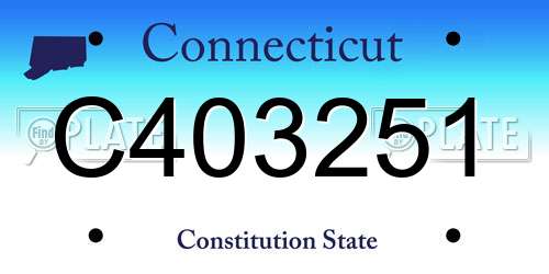 C403251 Connecticut License Plate