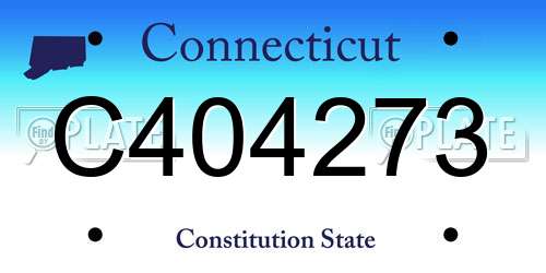 C404273 Connecticut License Plate