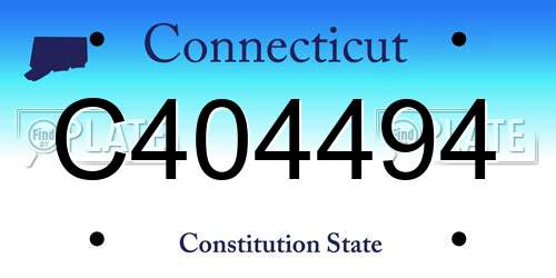C404494 Connecticut License Plate