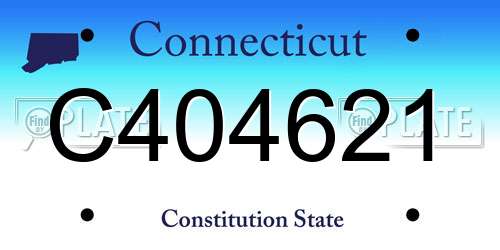 C404621 Connecticut License Plate