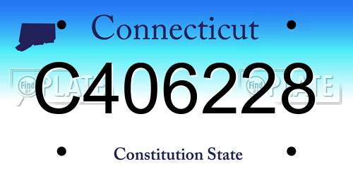C406228 Connecticut License Plate