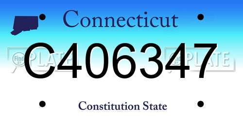 C406347 Connecticut License Plate