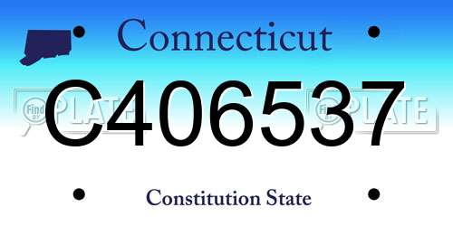 C406537 Connecticut License Plate