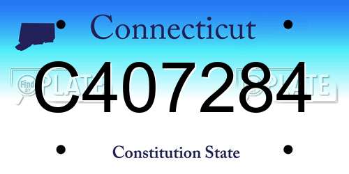 C407284 Connecticut License Plate