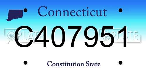 C407951 Connecticut License Plate