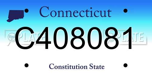 C408081 Connecticut License Plate