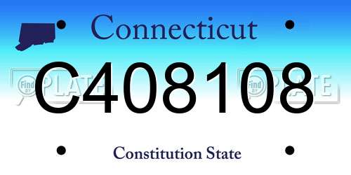 C408108 Connecticut License Plate
