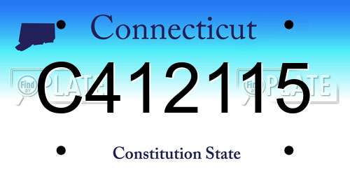 C412115 Connecticut License Plate