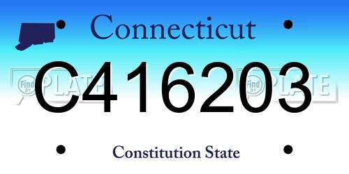 C416203 Connecticut License Plate