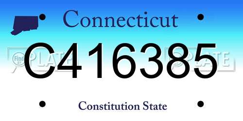 C416385 Connecticut License Plate