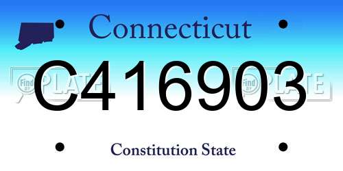C416903 Connecticut License Plate