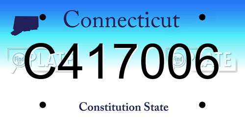 C417006 Connecticut License Plate
