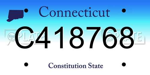 C418768 Connecticut License Plate