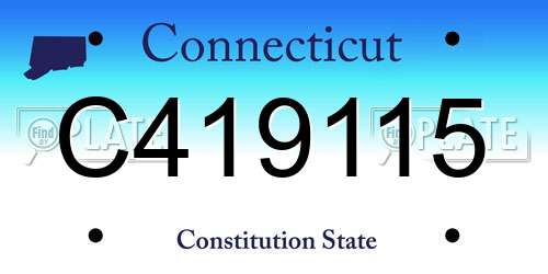 C419115 Connecticut License Plate