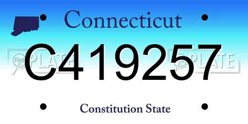 C419257 Connecticut License Plate