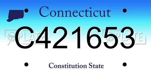 C421653 Connecticut License Plate