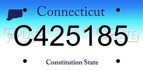 C425185 Connecticut License Plate