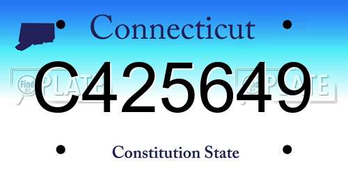 C425649 Connecticut License Plate