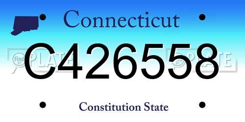 C426558 Connecticut License Plate
