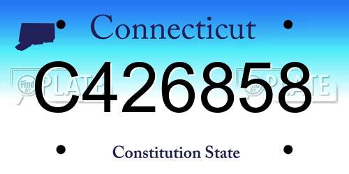 C426858 Connecticut License Plate