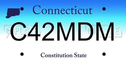 C42MDM Connecticut License Plate
