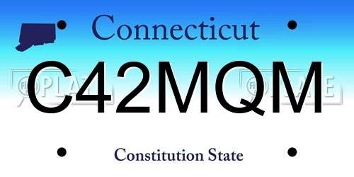 C42MQM Connecticut License Plate