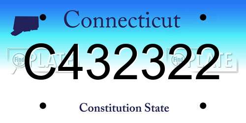 C432322 Connecticut License Plate
