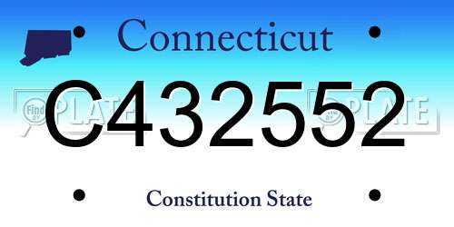 C432552 Connecticut License Plate