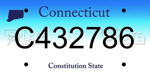 C432786 Connecticut License Plate
