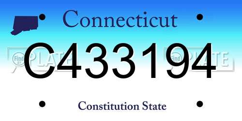 C433194 Connecticut License Plate