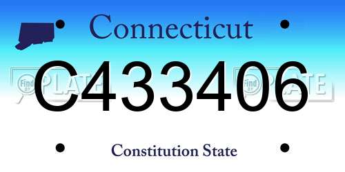 C433406 Connecticut License Plate