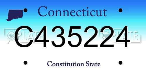 C435224 Connecticut License Plate