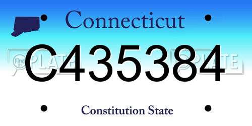 C435384 Connecticut License Plate