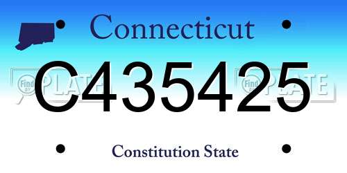 C435425 Connecticut License Plate