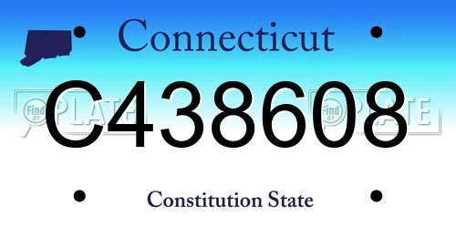 C438608 Connecticut License Plate