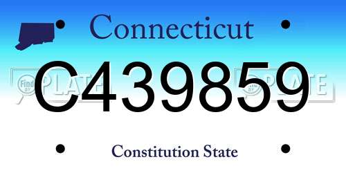 C439859 Connecticut License Plate