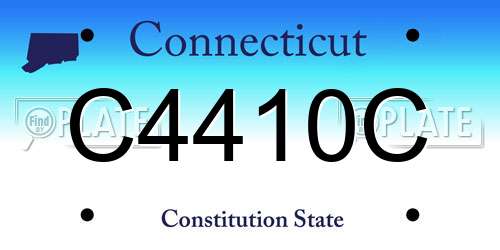 C4410C Connecticut License Plate