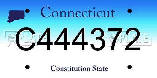 C444372 Connecticut License Plate