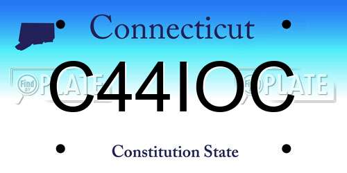 C44IOC Connecticut License Plate