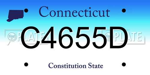 C4655D Connecticut License Plate